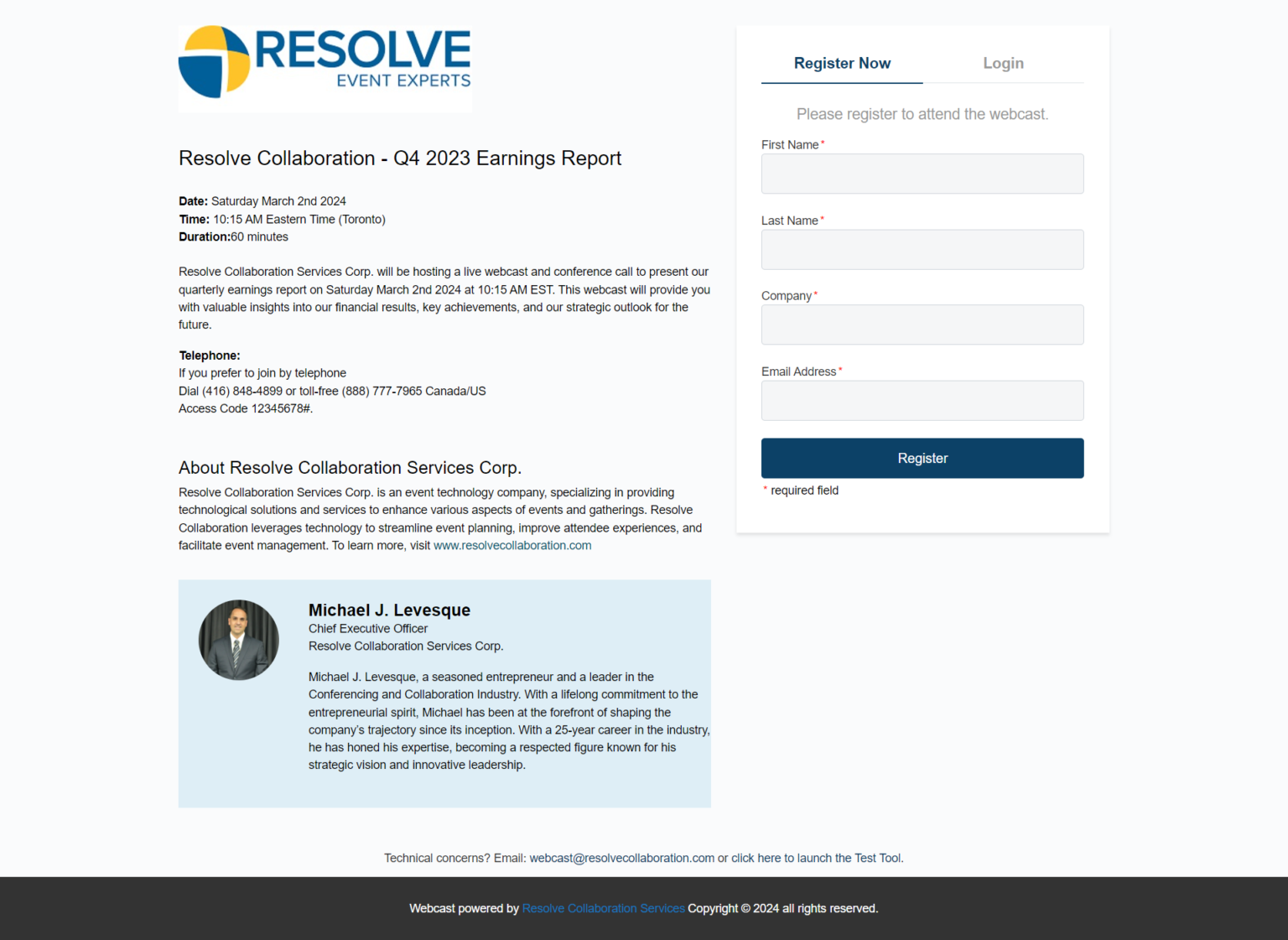 Virtual Event Management: